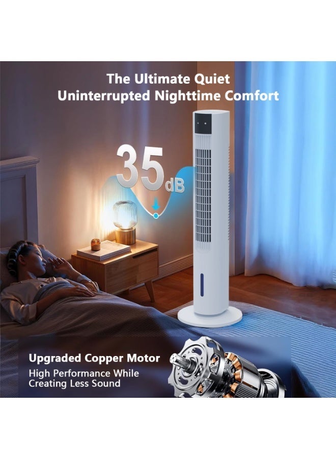 BELEAAD 3-in-1 Water-cooling Tower Fan, Portable Air Conditioner with Humidifier, Evaporative Cooling Fan, 60W, 2L Water Tank, White, Oscillating, 12H Timer, Quiet, Energy-Efficient, for Home, Office, Bedroom, Kitchen - Image 5